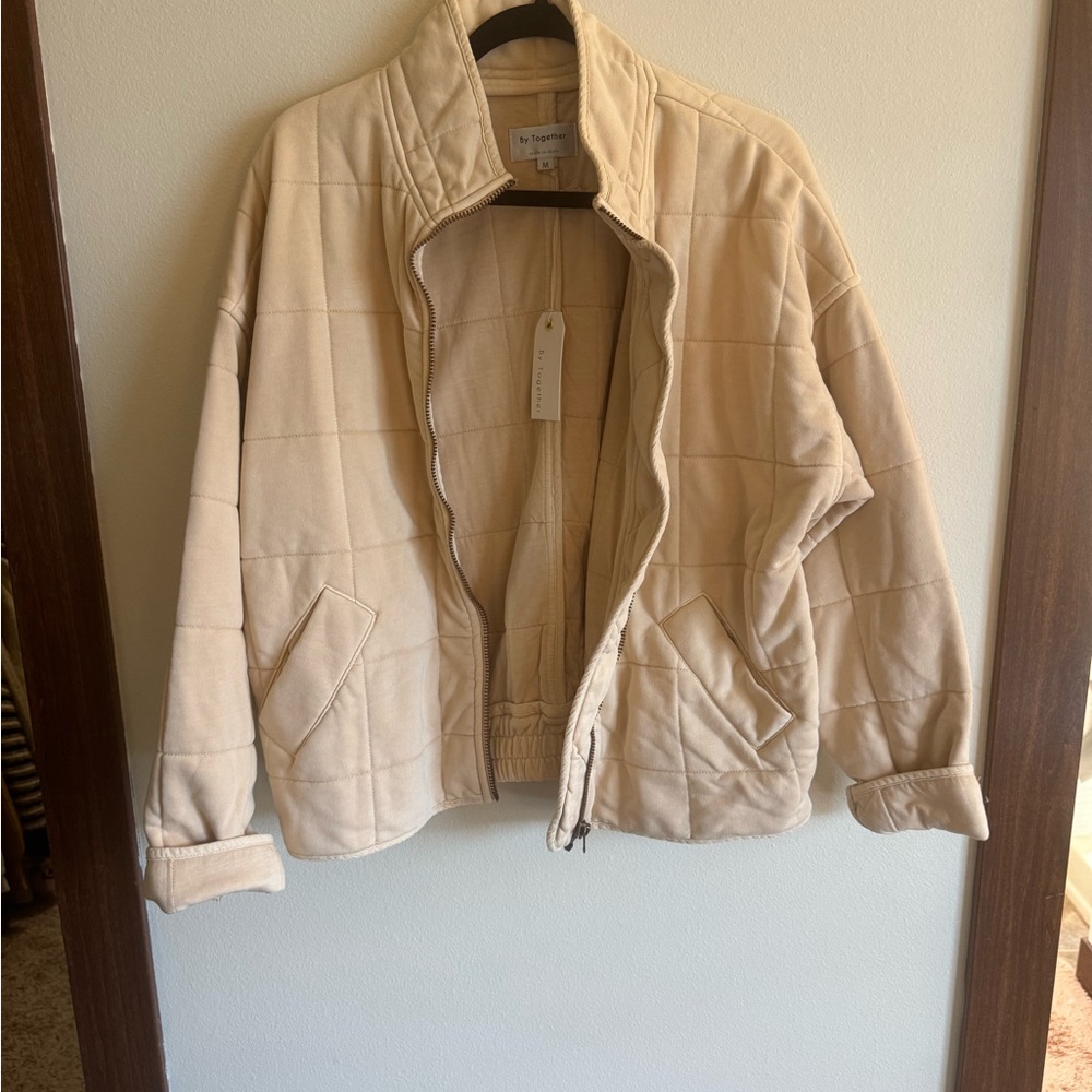 By Together Light Tan Quilted Puffer Jacket